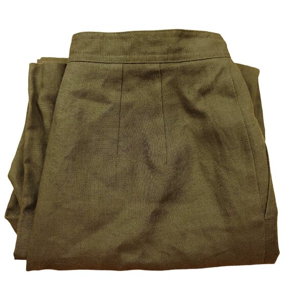 Tabolts Womens 4 P Petite Olive‎ 100% Irish Linen Pants Breathable Lightweight - Picture 5 of 11